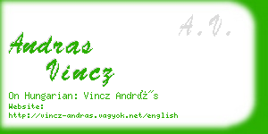 andras vincz business card